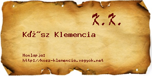 Kósz Klemencia névjegykártya